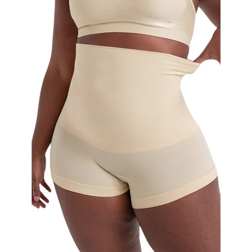 Shapermint Empetua Smoothing High Waisted Shaper Boyshort Size XXL Cream - Picture 3 of 3